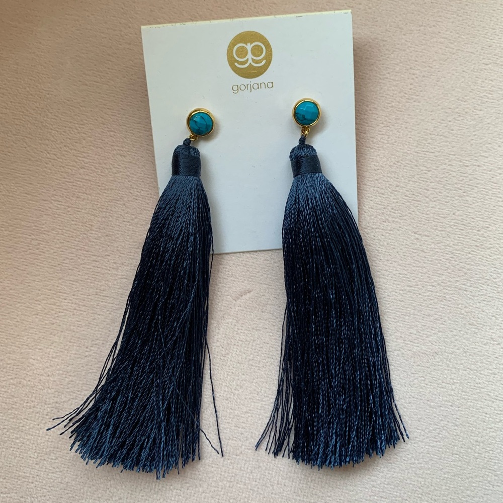 Gorjana Women’s Tulum Tassel Earrings - Navy Blue/Turquoise - Picture 4 of 5
